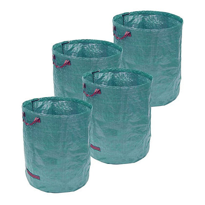 4x 272L Heavy Duty Garden Waste Bags Reusable Waterproof Leave Grass Refuse Sack