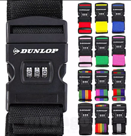 Dunlop Adjustable Luggage Strap Travel Suitcase Baggage Combination lock TieBelt