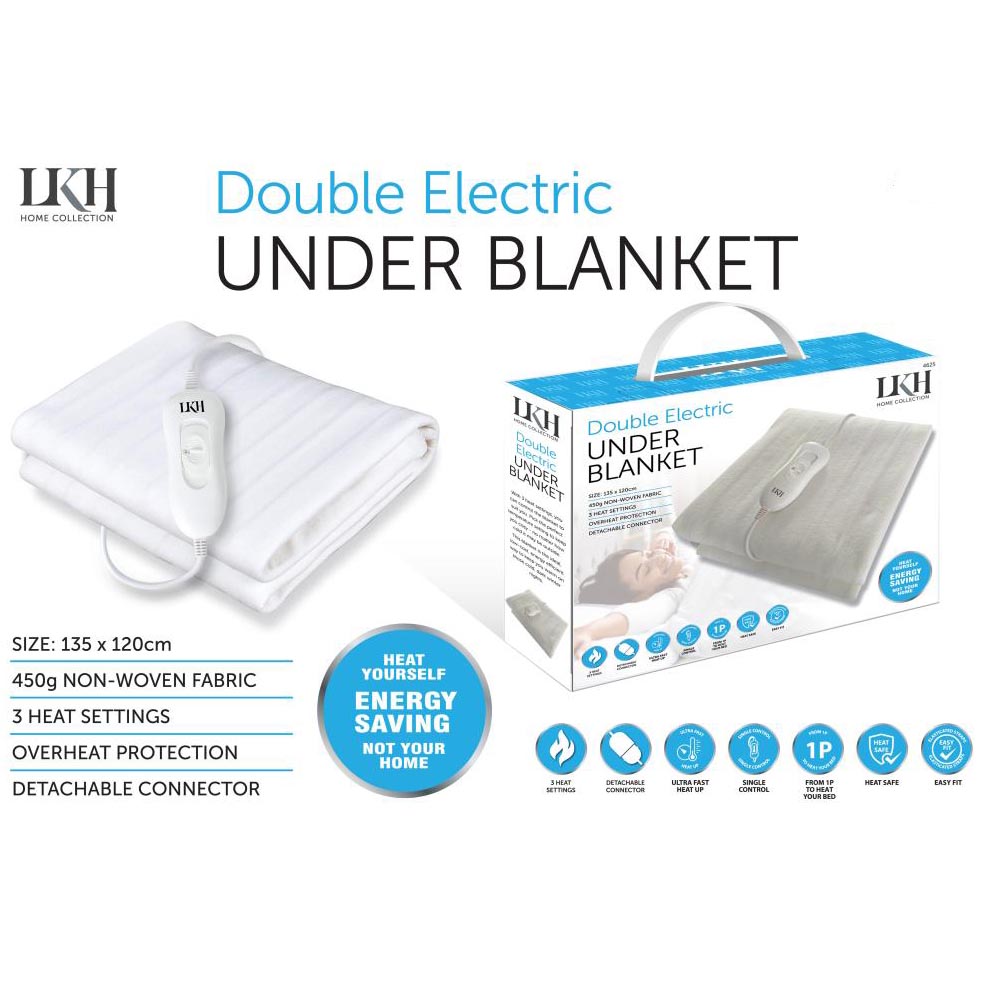 Electric Under Blanket Heated Cosy Warm Fleece Fast Heat Single Double King Size