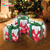 Set of 3 Light Up Christmas Present Parcels Decorations for Under the Tree LED