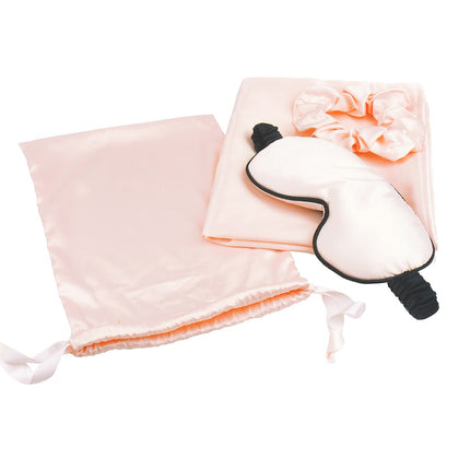 Sleep Set Satin Pillowcase Eye Mask Scrunchie Gift Present Skincare Anti-Aging
