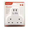 2 Way UK Plug Adapter Cable Free Extension Socket with USB or Type C port