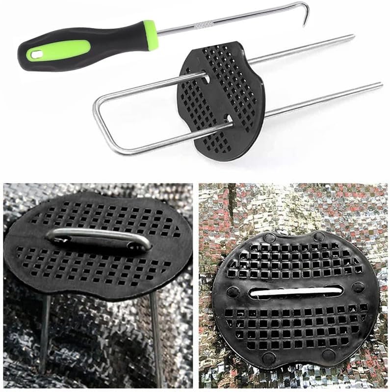 50 Weed Control Mat Membrane Pegs + Buffer Washer Pegs U-Shaped Galvanised Pins