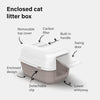 Enclosed Cat Litter Box Tray with Lid & Flap Door High Sided Detachable Top