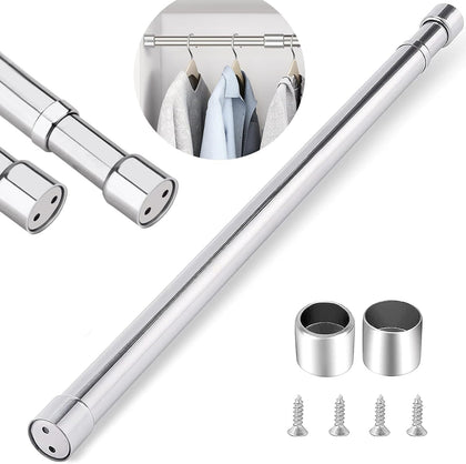 Extendable Stainless Steel Wardrobe Rail Adjustable Telescopic Hanging Rod