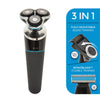 Lithium Pro 3 USB Wet & Dry Rotary Shaver with Beard Stubble Style Trimmer USB
