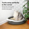 Corner Cat Litter Tray with Cleaning Scoop High Sided Rounded Corners Anti-Spill