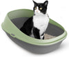 Pop-up Large High Sided Cat Litter Tray with Detachable Raised Rims Anti-Spill