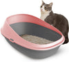 Pop-up Large High Sided Cat Litter Tray with Detachable Raised Rims Anti-Spill