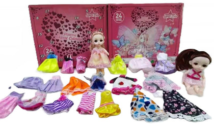 Princess Christmas Advent Calendar Girls Doll Dresses Surprises Xmas Countdown