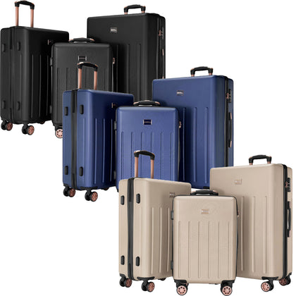 Luggage Set 3 Pcs Hard Shell ABS Suitcases TSA Lock Lightweight Spinner Wheels