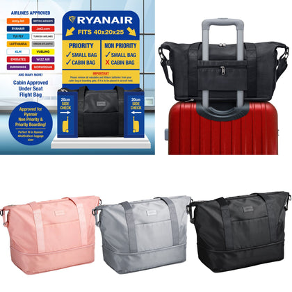 Carry On Cabin Bag Underseat Folding Hand Luggage Ryanair Easyjet Travel Flight