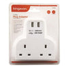 2 Way UK Plug Adapter Cable Free Extension Socket with USB or Type C port