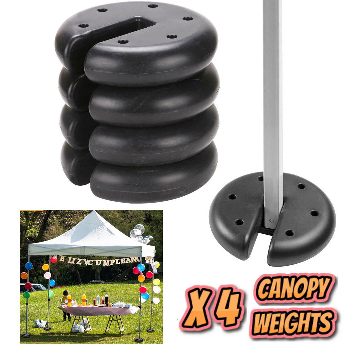 Round Canopy Tent Leg Weights Secure Anchor Gazebo Camping Outdoor Events