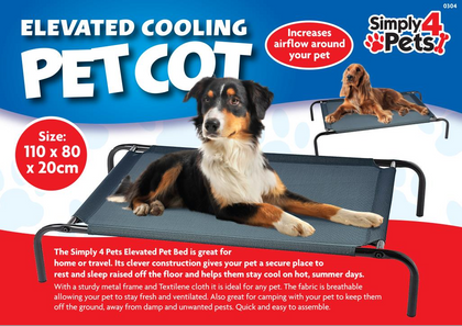 Elevated Cooling Pet Cot Travelling camping Bed for Dogs & Cats 110 x 80 x 20 cm