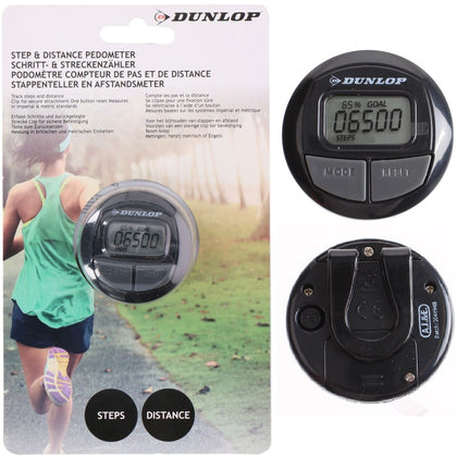 Dunlop LCD Step Distance Pedometer Walking Jogging Counter Fitness Track Clip UK