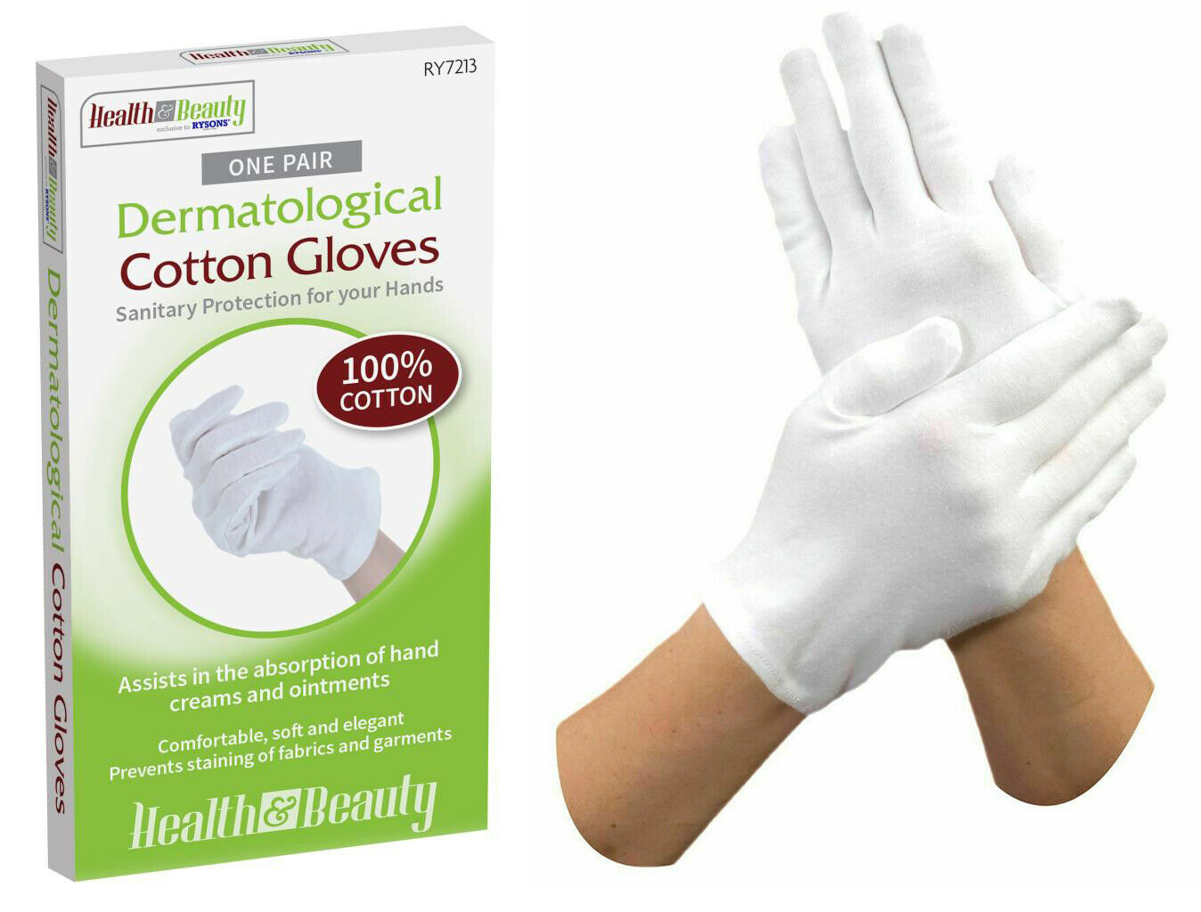 Pair Dermatological Cotton Gloves Moisturising Hand Cream Dry Skin E