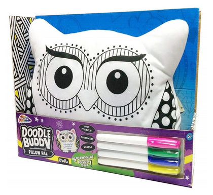Childrens OWL Doodle Buddy Colour Your Own Toy Pillow Cushion Kids Activity Gift