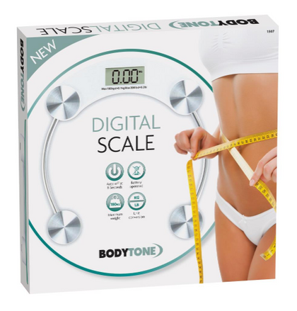 Round Digital Scale 180kg Healthy BMI Weighing Transparent Bathroom Scale