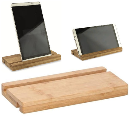 Universal Bamboo Wooden Double Sided Tablet iPad Phone Holder Desk Stand Table