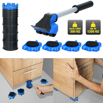 13pc Heavy Duty Furniture Lifter Movers Shifter Roller Remover Wheel 1200Kg UK
