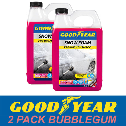 2 Pack Goodyear Snow Foam Shampoo Car Bubblegum 5L pH Neutral Wash Wax Soap