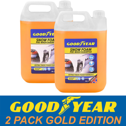 2 X Goodyear Gold Edition Extra Thick Snow Foam Shampoo Car 5L Neutral Wash Wax