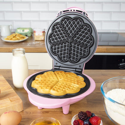 Mini Waffle Maker 1000W Thermostatic Design Table Top Cooking Baking Non Stick