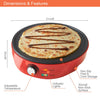 1000W Pancake & Crepe Maker Non Stick Temperature Control Spreader Spatula 30cm
