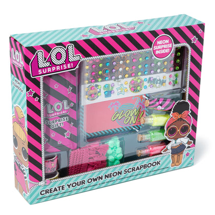 LOL Neon Create Your Own Scrapbook Set Girls Neon Gems Stickers Stamper Crafts