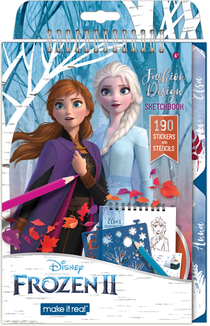 Disney Frozen 2 Fashion Design Fun Sketchbook Includes 190 Stickers & Stencils