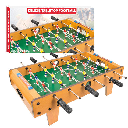 Deluxe Table Top Football Foosball Family Kids Fun Compact Set Indoor Game