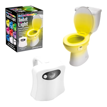 LED Toilet Night Light 8 Colour Changing Splashproof Infrared Motion Sensor