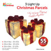 Set of 3 Light Up Christmas Present Parcels Decorations for Under the Tree LED