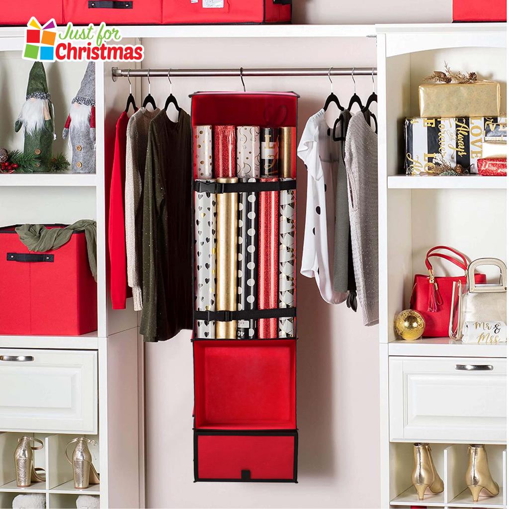 Large Gift Wrap Wrapping Paper and Ribbon Drawer Wardrobe Storage Bag & Hook