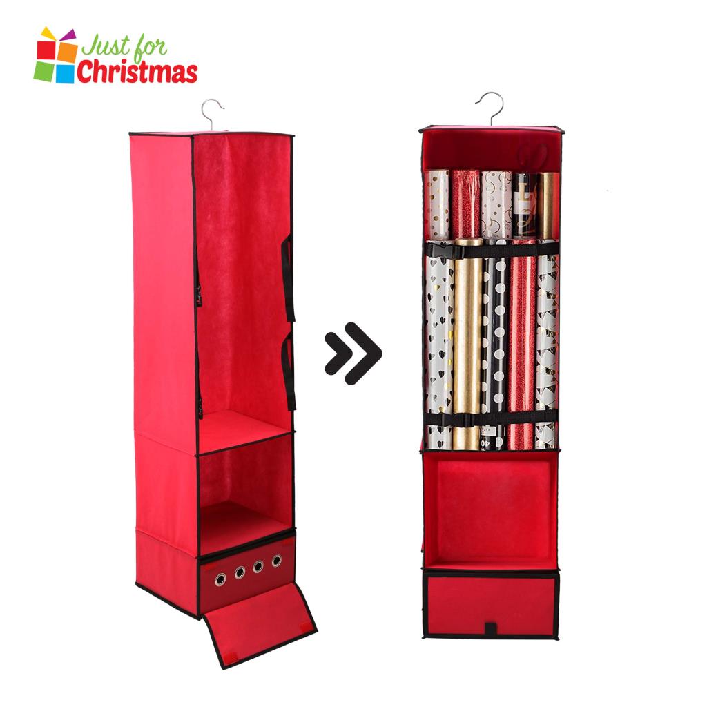 Large Gift Wrap Wrapping Paper and Ribbon Drawer Wardrobe Storage Bag & Hook