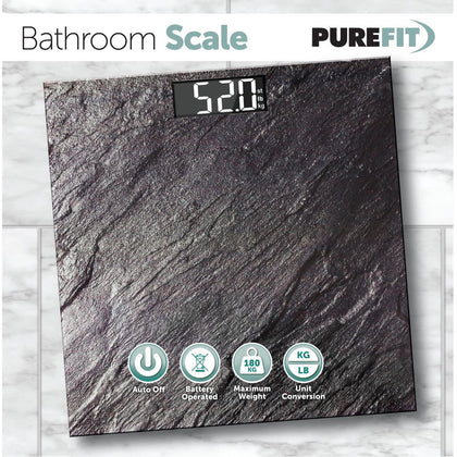Stone Slate Effect Bathroom Scale Large Display Kg/Lb/Stones Weighing Scales
