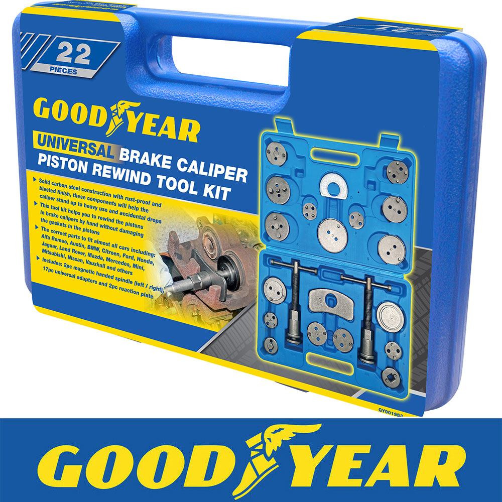 Goodyear Brake Caliper Piston Rewind Wind Back Tool Kit 22 Pieces Set