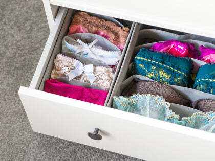 3 Pack Storage Drawer Organiser Storage Box Tidy Socks Bra Tie Underwear Divider