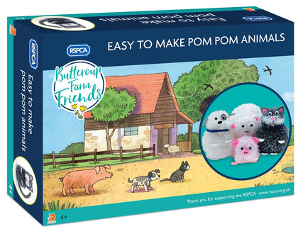 RSPCA Buttercup Farm Friends Fluffy Easy To Make Pom Pom Animals Kids Fun