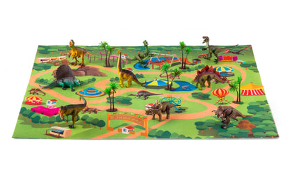 Realistic Dinosaur Toys Figures Playset with Play Mat & Trees Educational Set UK