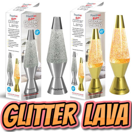 Glitter Lava Lamp Night Light Available in Gold or Silver Contemporary Retro