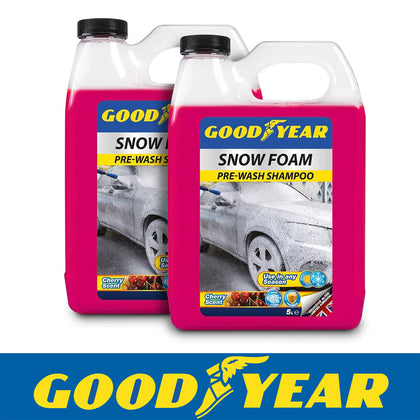 2 Pack Goodyear Snow Foam Shampoo Car Cherry Scent 5L pH Neutral Wash Wax Soap