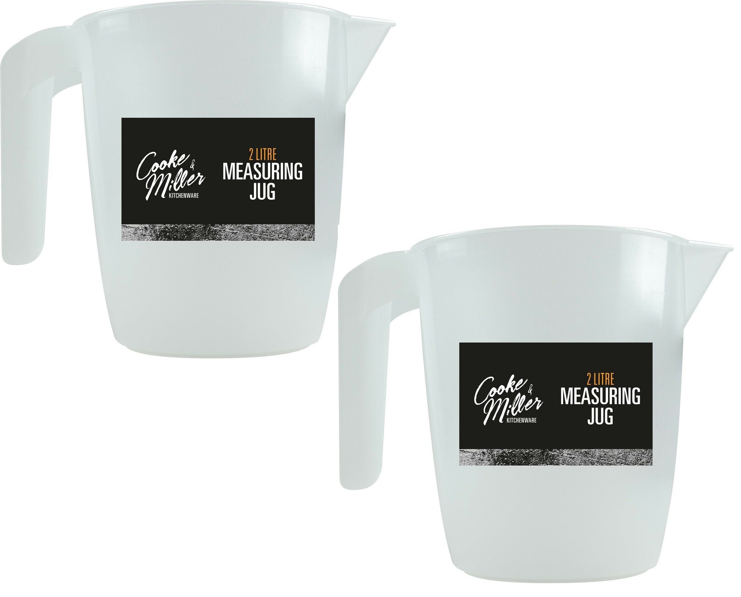2L Plastic Large Clear Measuring Jug High Visible Markings Ingredients Baking UK