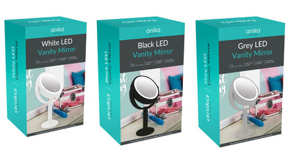 LED Vanity Mirror Cordless Design Angle Adjustment Swivel Black/Grey/White Room