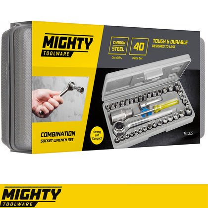 Mighty Tools 40pc Professional Socket Driver Set 1/4