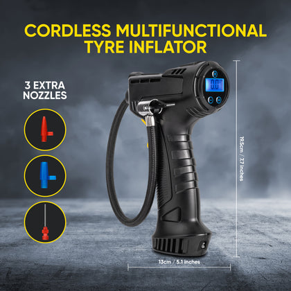 Cordless Car Tyre Air Inflator | Digital Screen | Cycle Bicycle Bike Inflatables