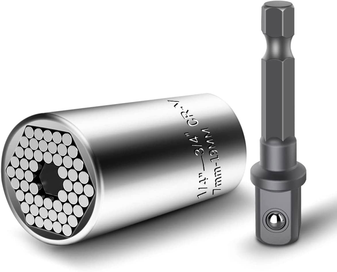 Universal Socket Wrench Set Gator Grip 7-19mm Gift for Men Dad For Him DIY Tool