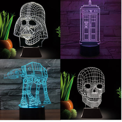 Unbelievable LED 3D Illuminated Illusion Light Sculpture Desk Lamp Night USB