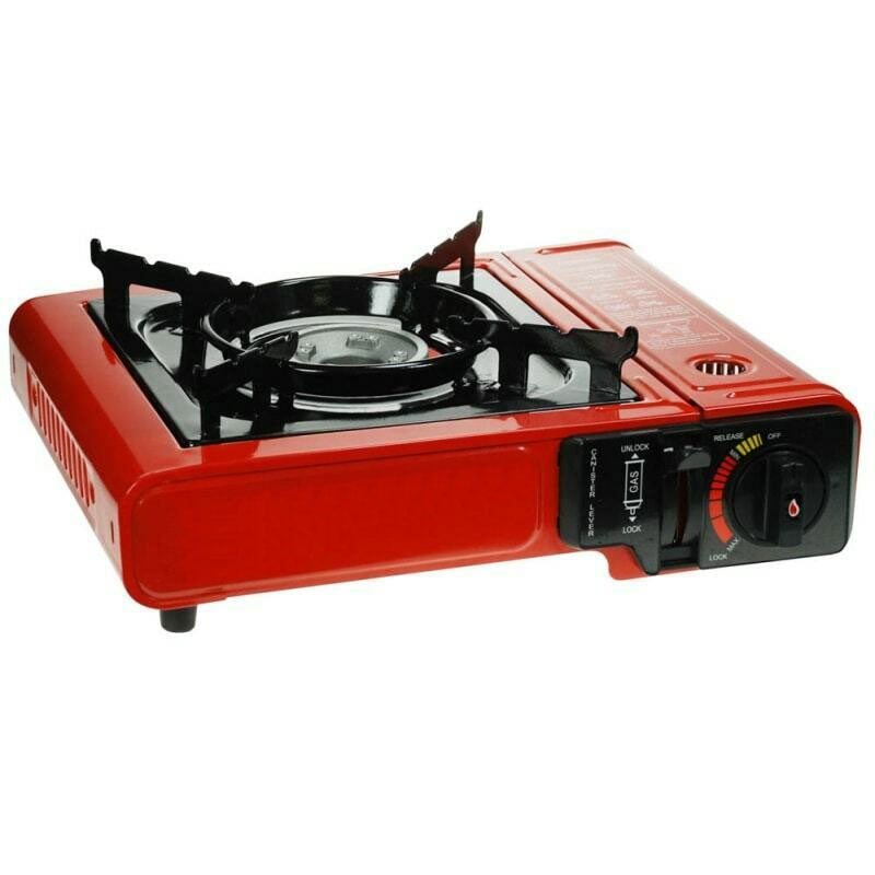 Camping Gas Stove with Case and 4 Gas Can Cylinders Emergency Gas Shortage Kit